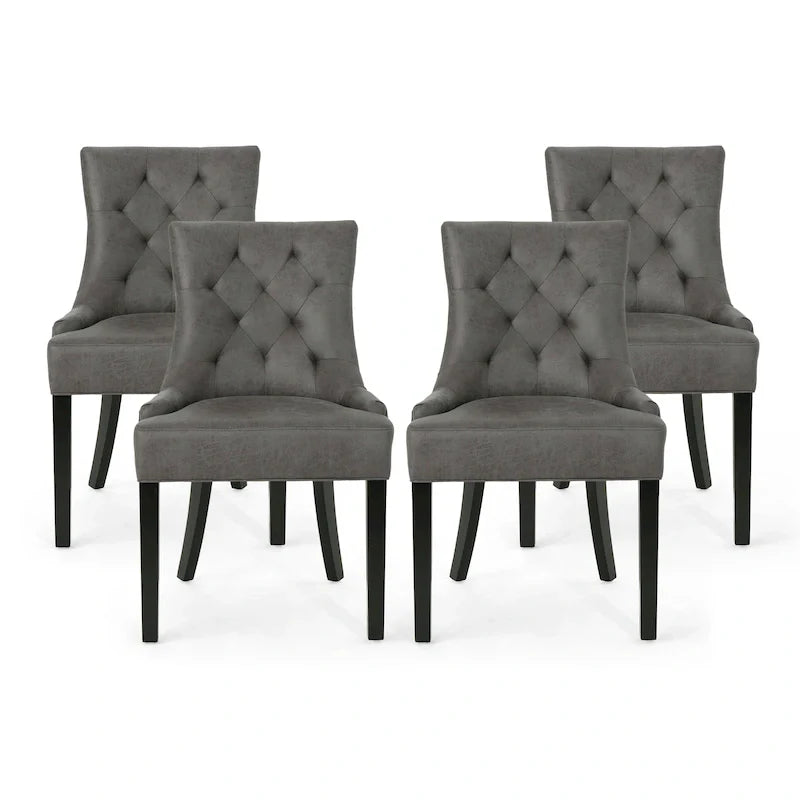 Set of 4 Contemporary Tufted Dining Chairs - Hayden Collection by Christopher Knight Home 15