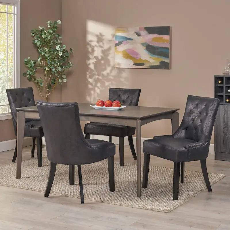 Set of 4 Contemporary Tufted Dining Chairs - Hayden Collection by Christopher Knight Home 1