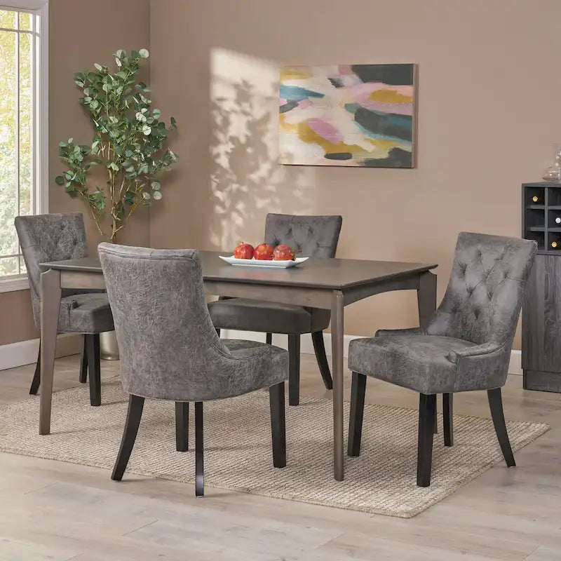 Set of 4 Contemporary Tufted Dining Chairs - Hayden Collection by Christopher Knight Home 9