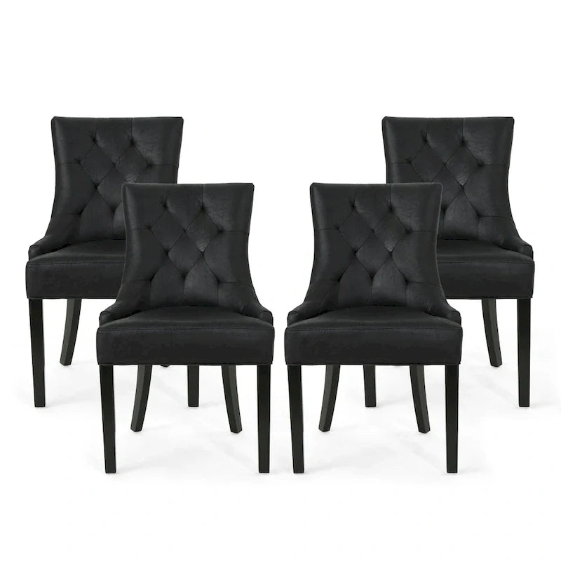 Set of 4 Contemporary Tufted Dining Chairs - Hayden Collection by Christopher Knight Home 12