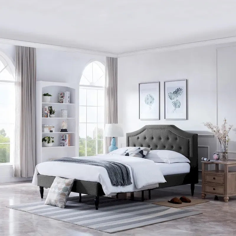 Christopher Knight Home Elinor Queen Upholstered Platform Bed 25