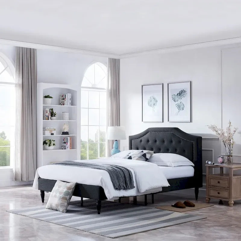 Christopher Knight Home Elinor Queen Upholstered Platform Bed 26