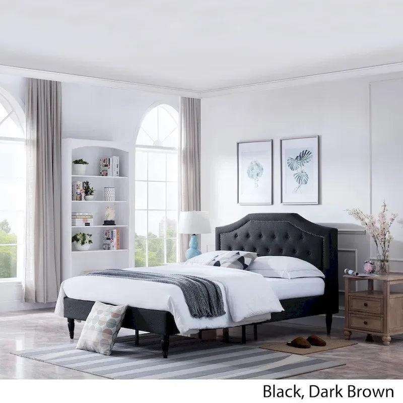 Christopher Knight Home Elinor Queen Upholstered Platform Bed 2