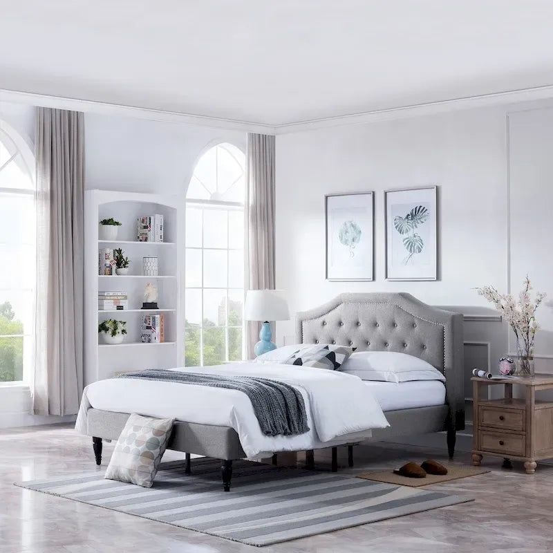 Christopher Knight Home Elinor Queen Upholstered Platform Bed 6