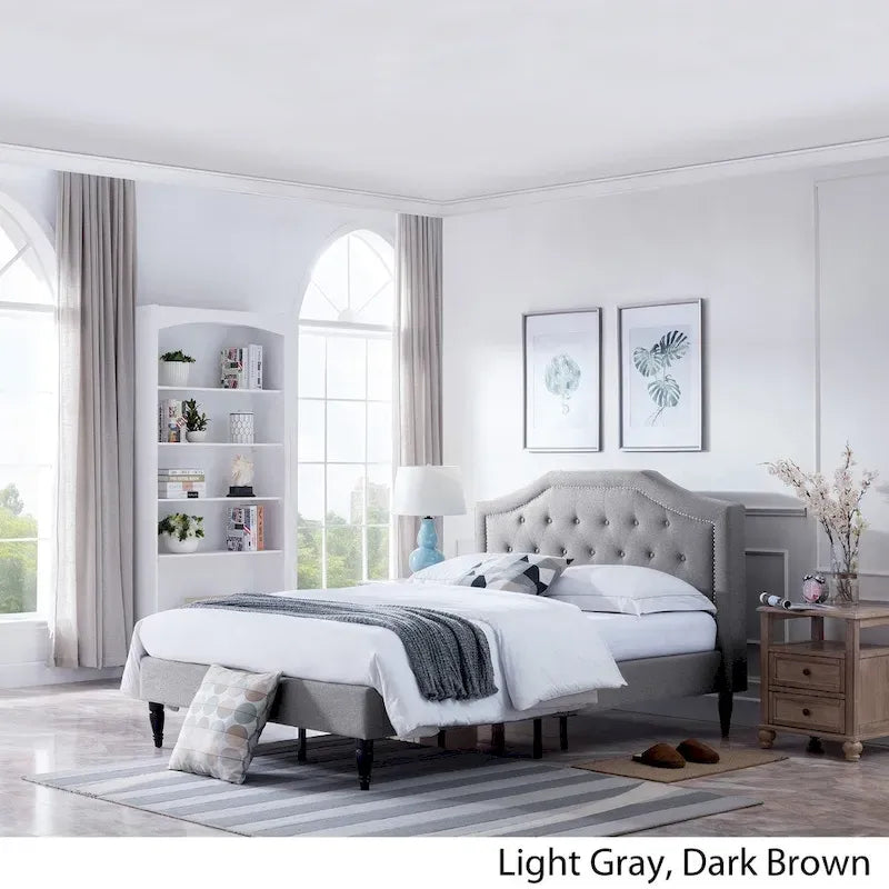 Christopher Knight Home Elinor Queen Upholstered Platform Bed 7
