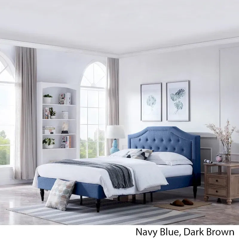 Christopher Knight Home Elinor Queen Upholstered Platform Bed 12