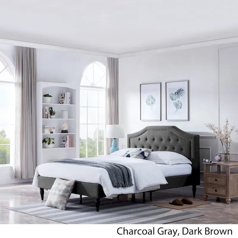 Christopher Knight Home Elinor Queen Upholstered Platform Bed 18