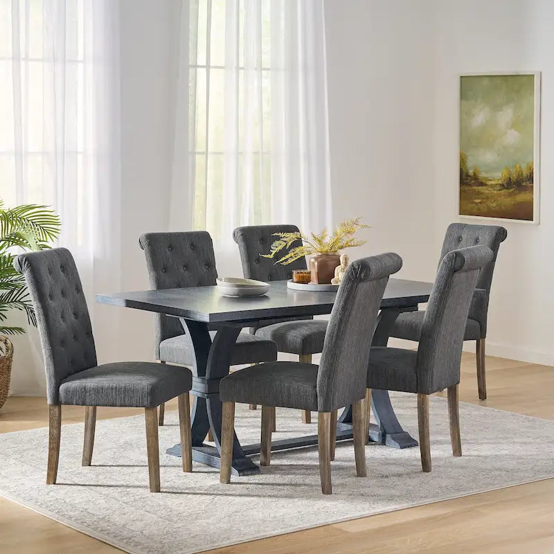 Set of 6 Aruda Upholstered Dining Chairs by Christopher Knight Home 37