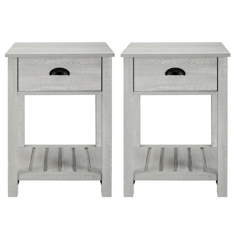 Set of 2 Middlebrook Farmhouse Nightstands with One Drawer 12
