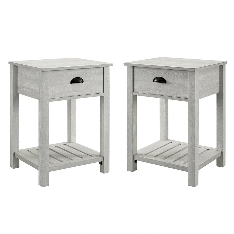 Set of 2 Middlebrook Farmhouse Nightstands with One Drawer 13
