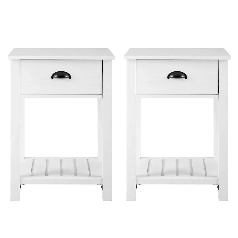 Set of 2 Middlebrook Farmhouse Nightstands with One Drawer 23