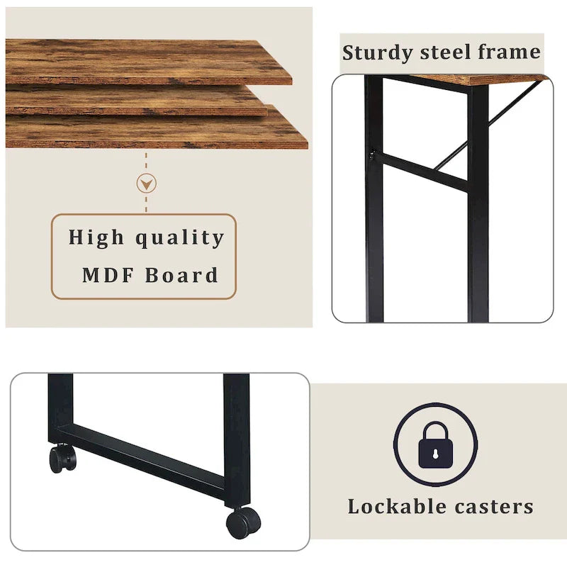 L-Shaped Corner Computer Desk with Rotating Features and 5-Tier Bookshelf for Home Office 14