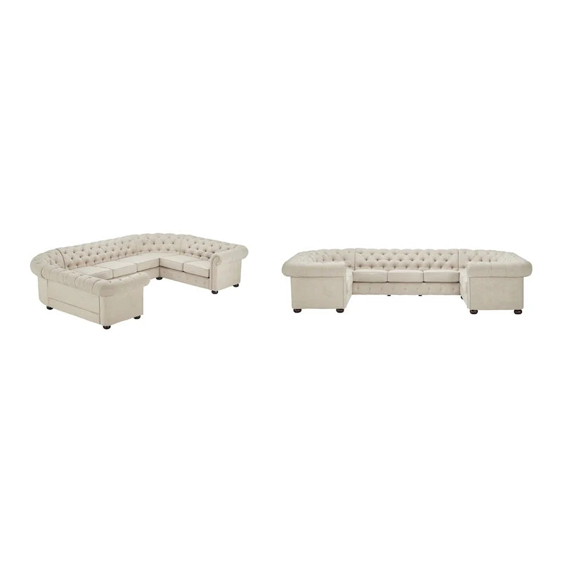 Gdansk 9-Person U-Shaped Chesterfield Sectional Sofa 15