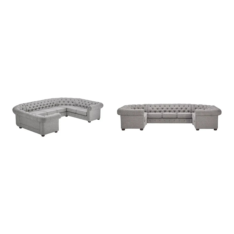 Gdansk 9-Person U-Shaped Chesterfield Sectional Sofa 17