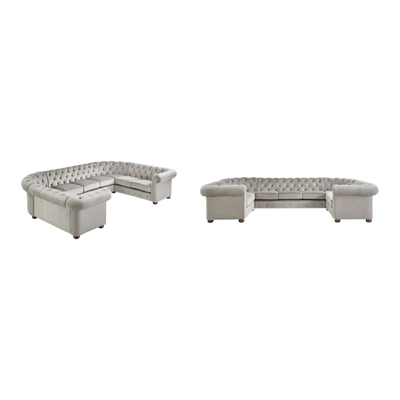 Gdansk 9-Person U-Shaped Chesterfield Sectional Sofa 18