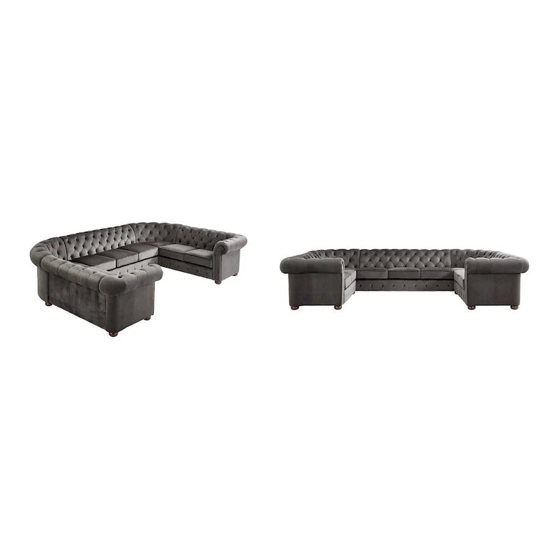 Gdansk 9-Person U-Shaped Chesterfield Sectional Sofa 3