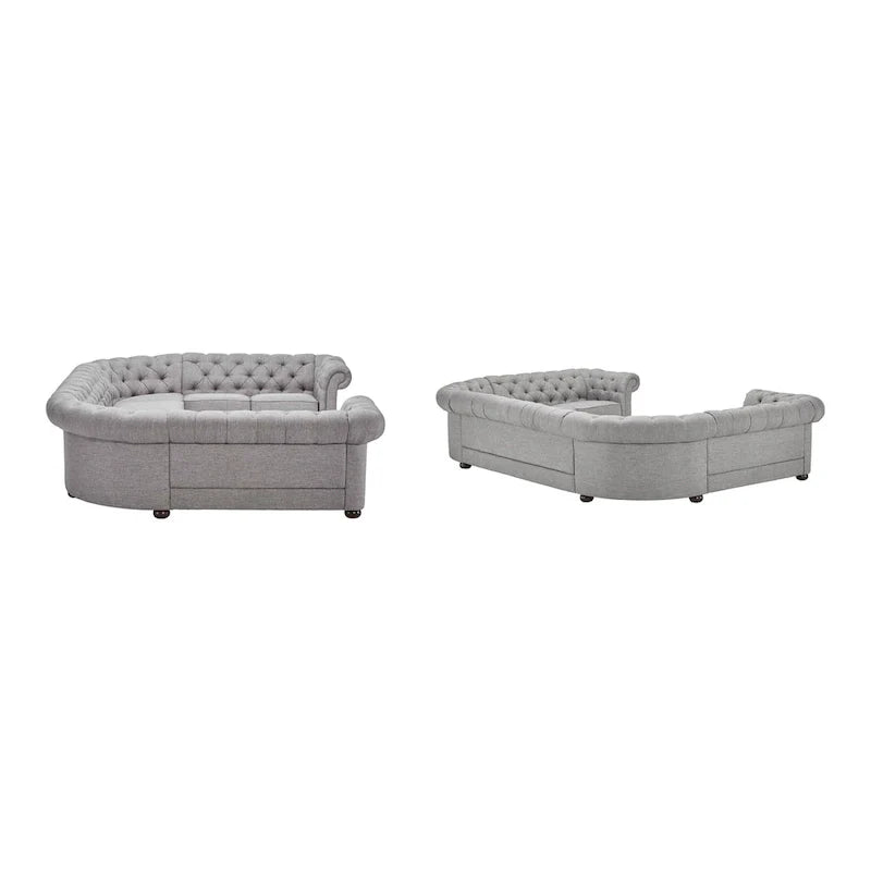 Gdansk 9-Person U-Shaped Chesterfield Sectional Sofa 6
