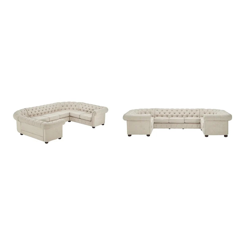 Gdansk 9-Person U-Shaped Chesterfield Sectional Sofa 7