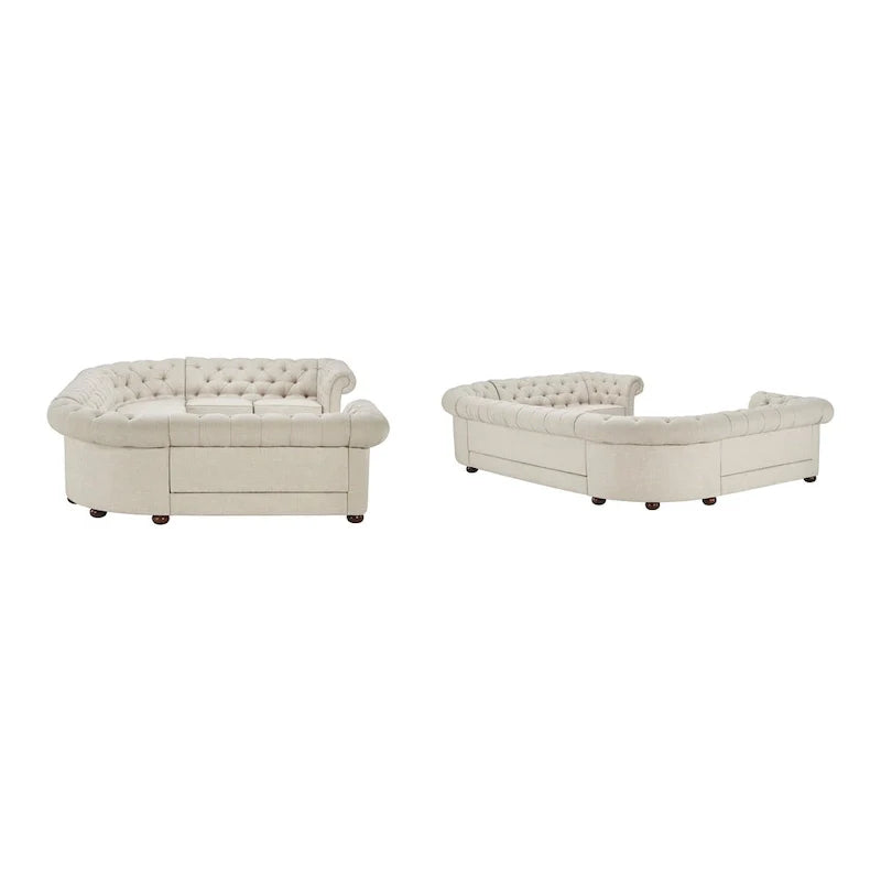 Gdansk 9-Person U-Shaped Chesterfield Sectional Sofa 8