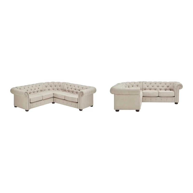 Gdansk 5-Person L-Shaped Chesterfield Sectional Sofa 15