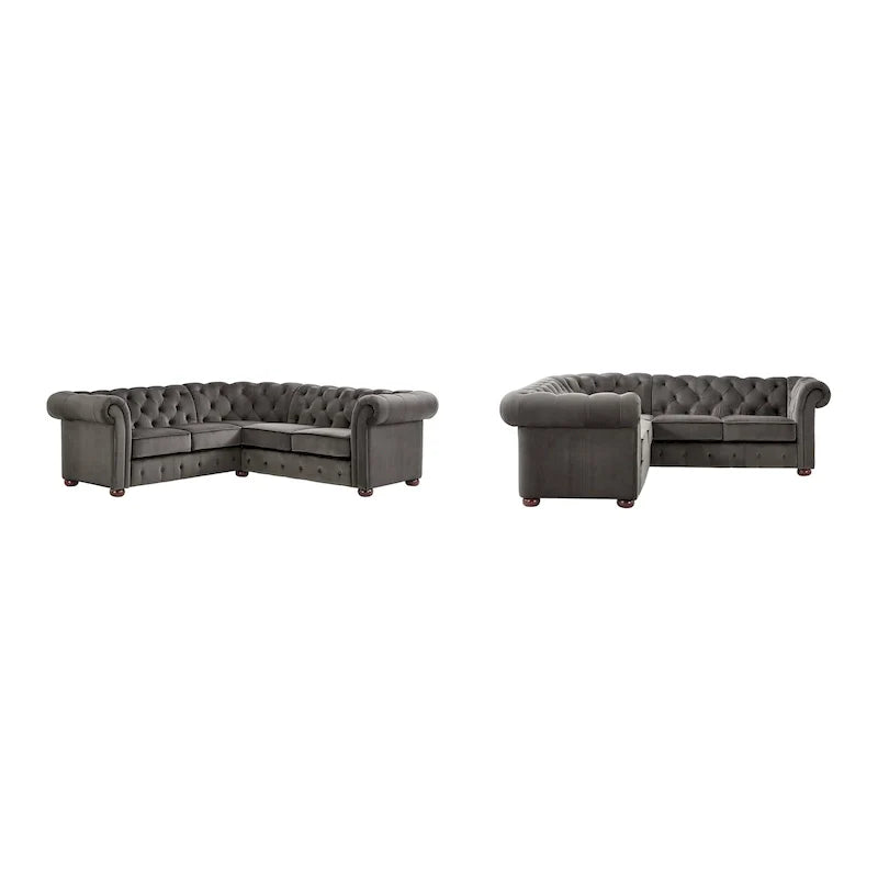 Gdansk 5-Person L-Shaped Chesterfield Sectional Sofa 16
