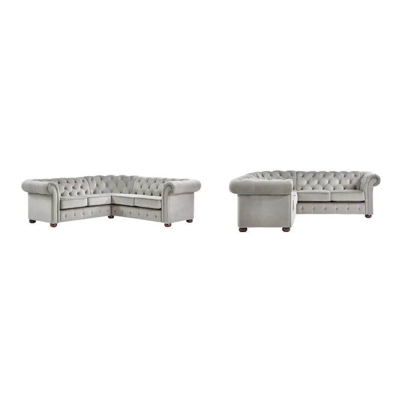 Gdansk 5-Person L-Shaped Chesterfield Sectional Sofa 17