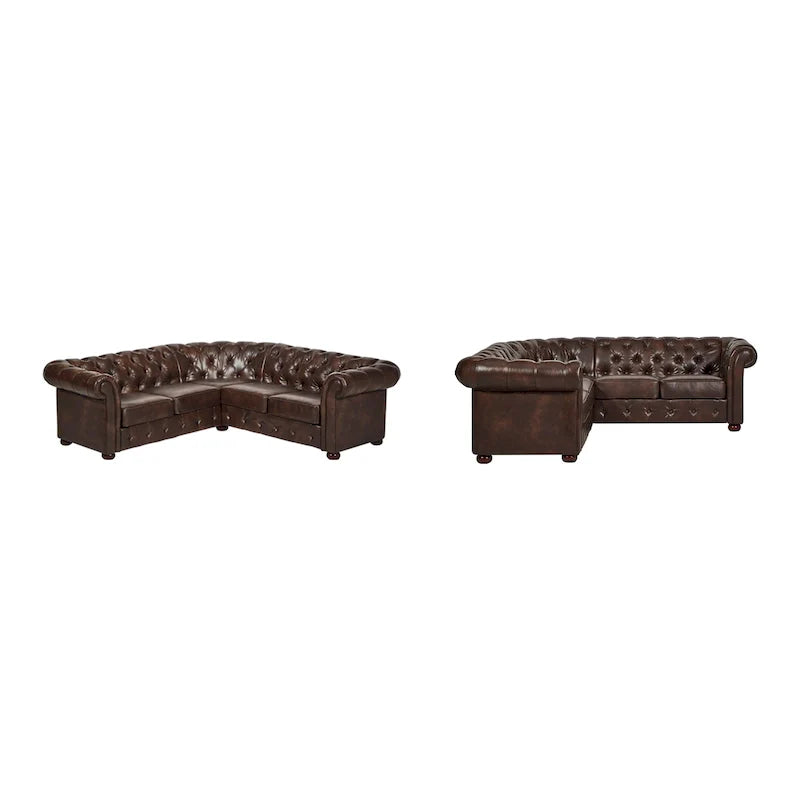 Gdansk 5-Person L-Shaped Chesterfield Sectional Sofa 18