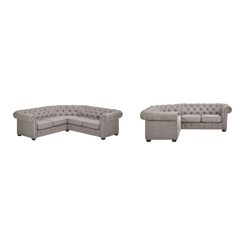Gdansk 5-Person L-Shaped Chesterfield Sectional Sofa 19
