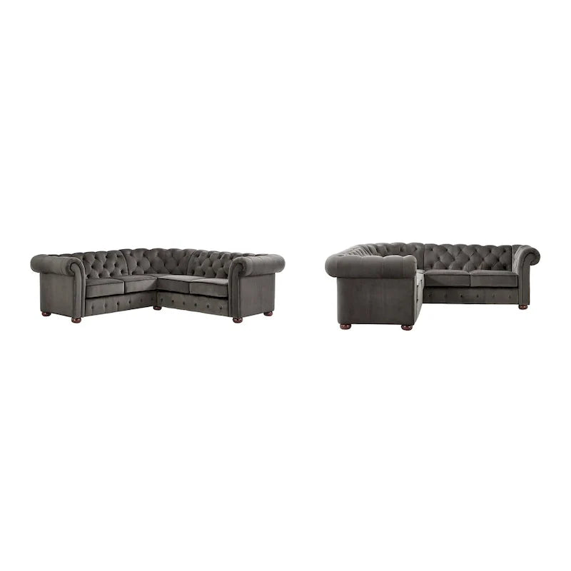 Gdansk 5-Person L-Shaped Chesterfield Sectional Sofa 2