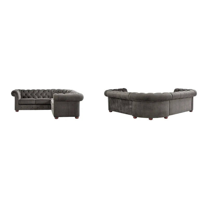 Gdansk 5-Person L-Shaped Chesterfield Sectional Sofa 3