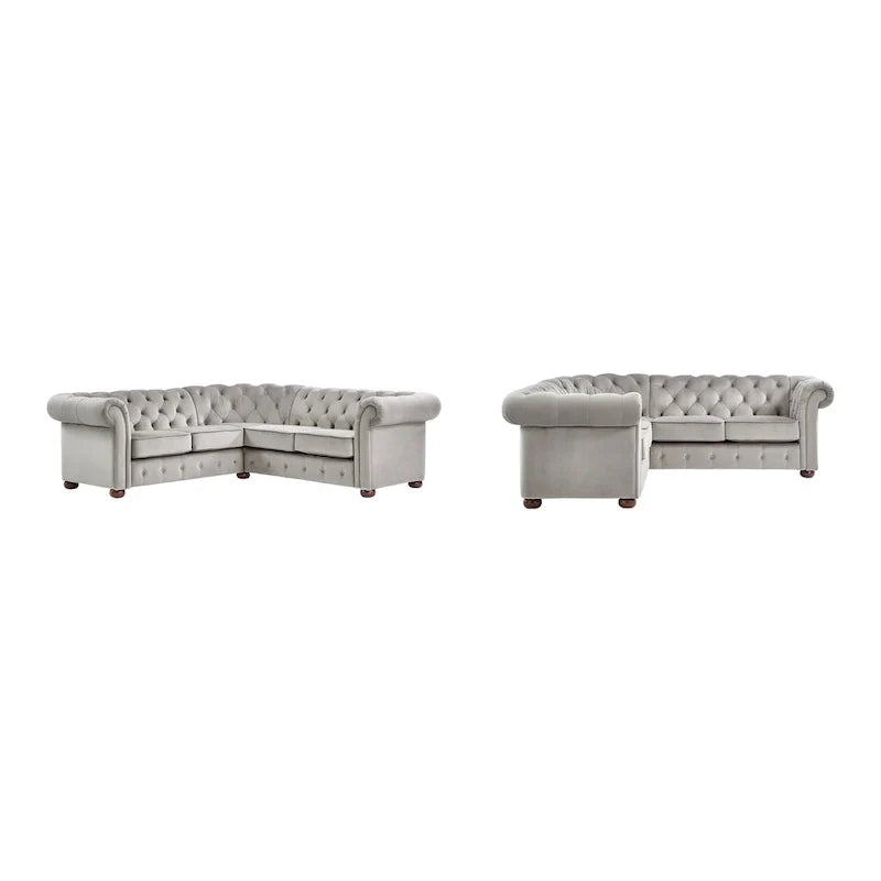 Gdansk 5-Person L-Shaped Chesterfield Sectional Sofa 5