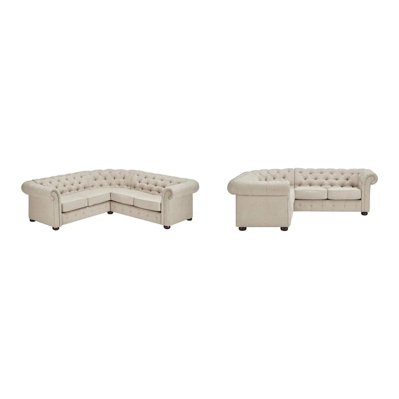 Gdansk 5-Person L-Shaped Chesterfield Sectional Sofa 7