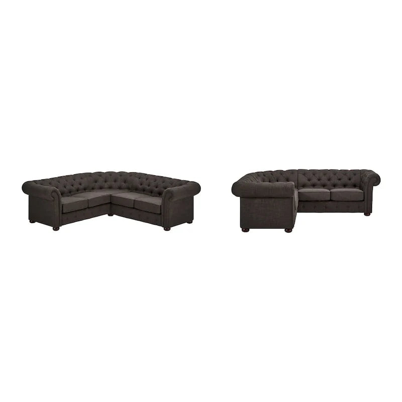 Gdansk 5-Person L-Shaped Chesterfield Sectional Sofa 9