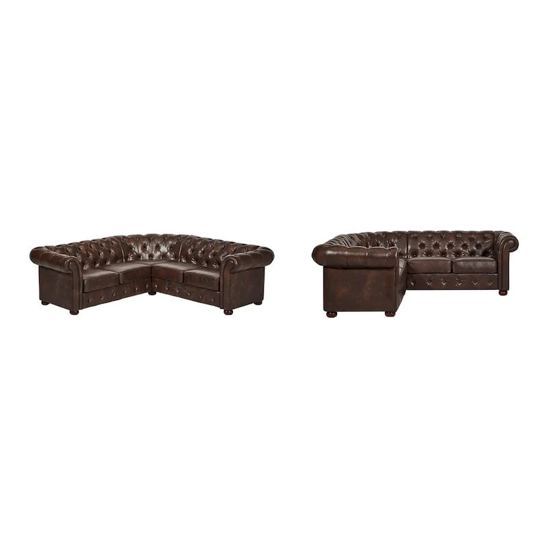 Gdansk 5-Person L-Shaped Chesterfield Sectional Sofa 11