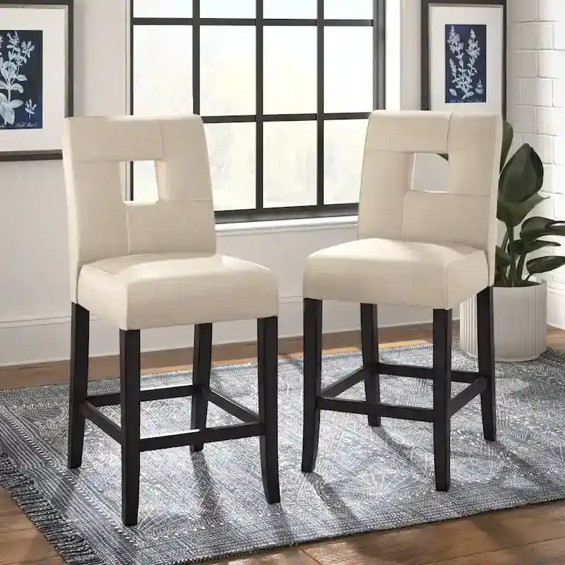 Brda Keyhole Counter Height High Back Stools - Set of 2 2