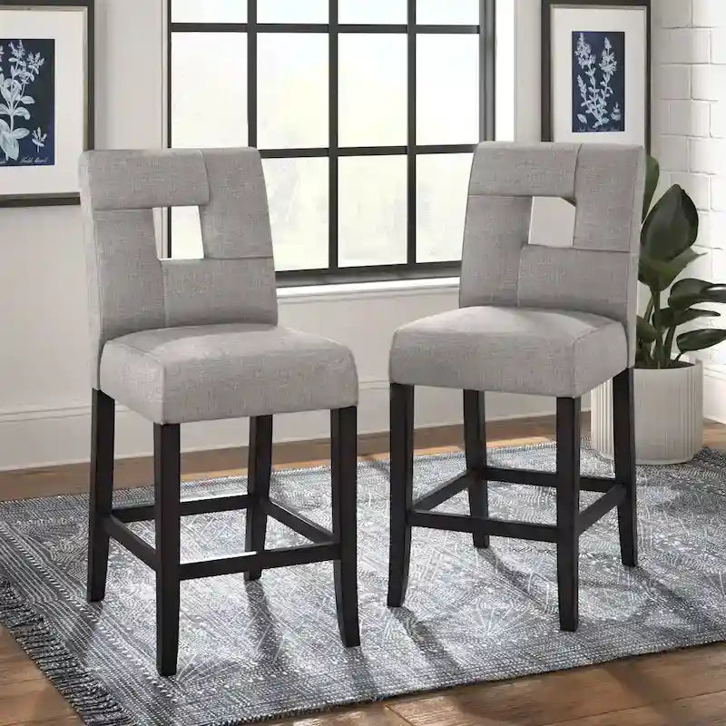 Brda Keyhole Counter Height High Back Stools - Set of 2 3