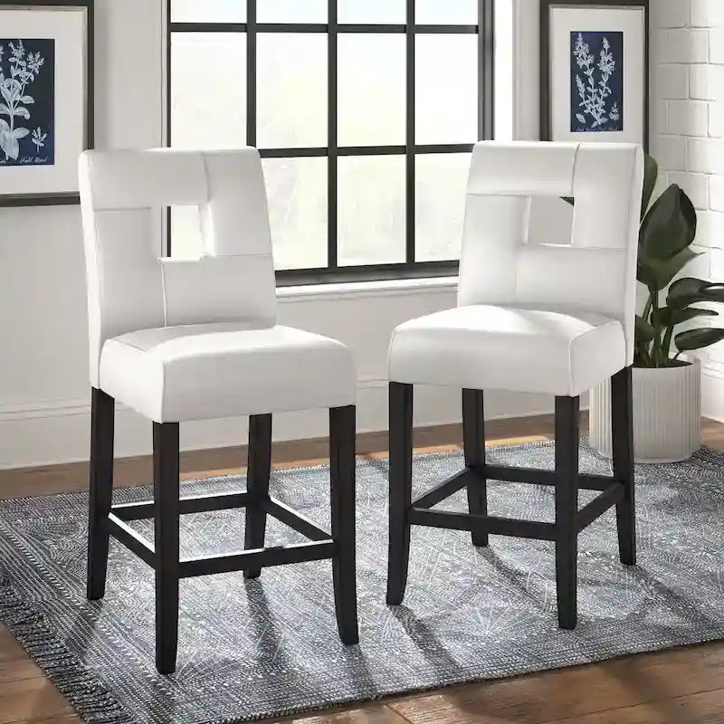 Brda Keyhole Counter Height High Back Stools - Set of 2 4