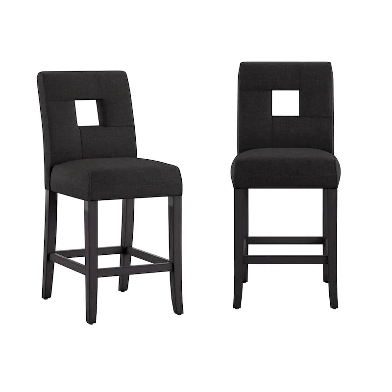 Brda Keyhole Counter Height High Back Stools - Set of 2 5