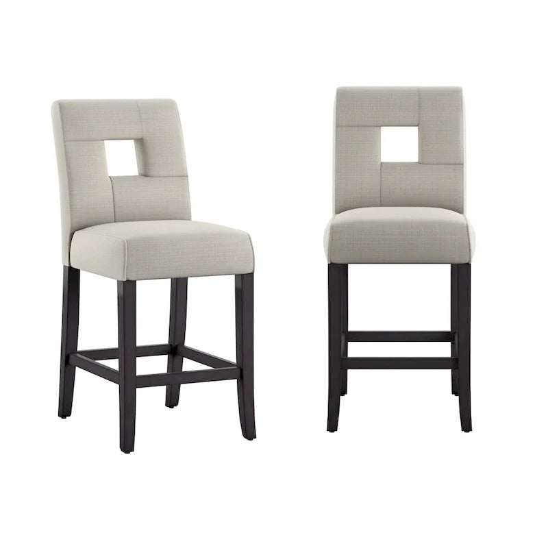 Brda Keyhole Counter Height High Back Stools - Set of 2 7