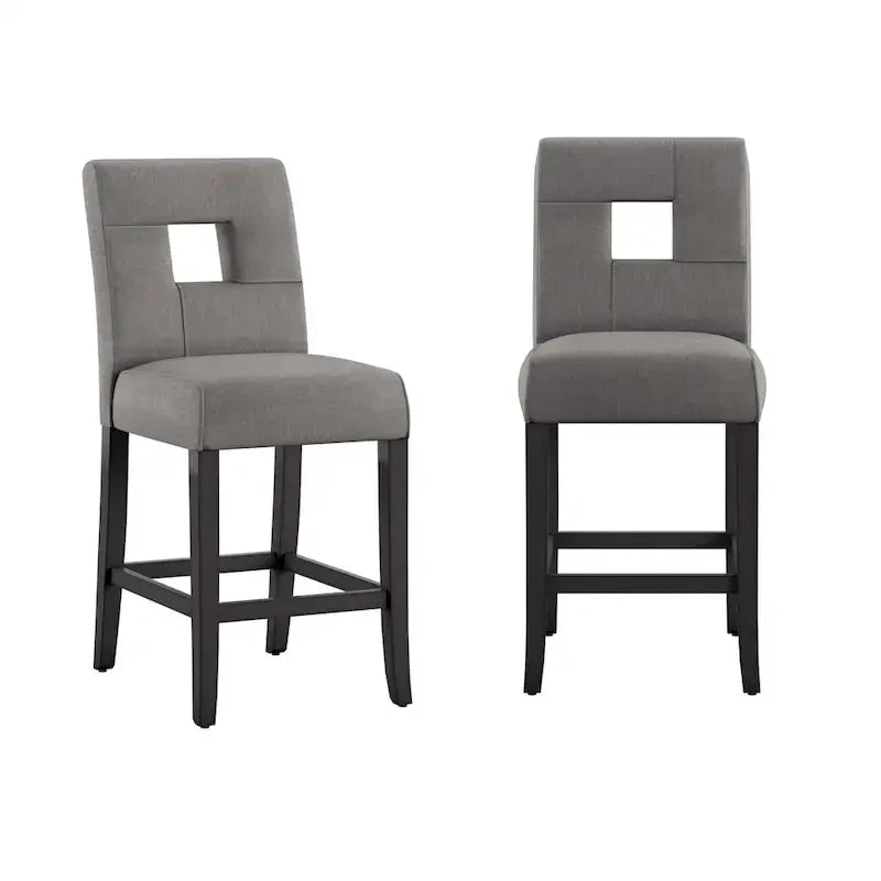Brda Keyhole Counter Height High Back Stools - Set of 2 9