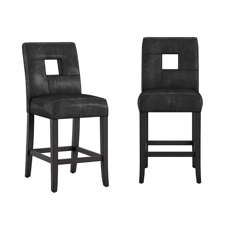 Brda Keyhole Counter Height High Back Stools - Set of 2 11