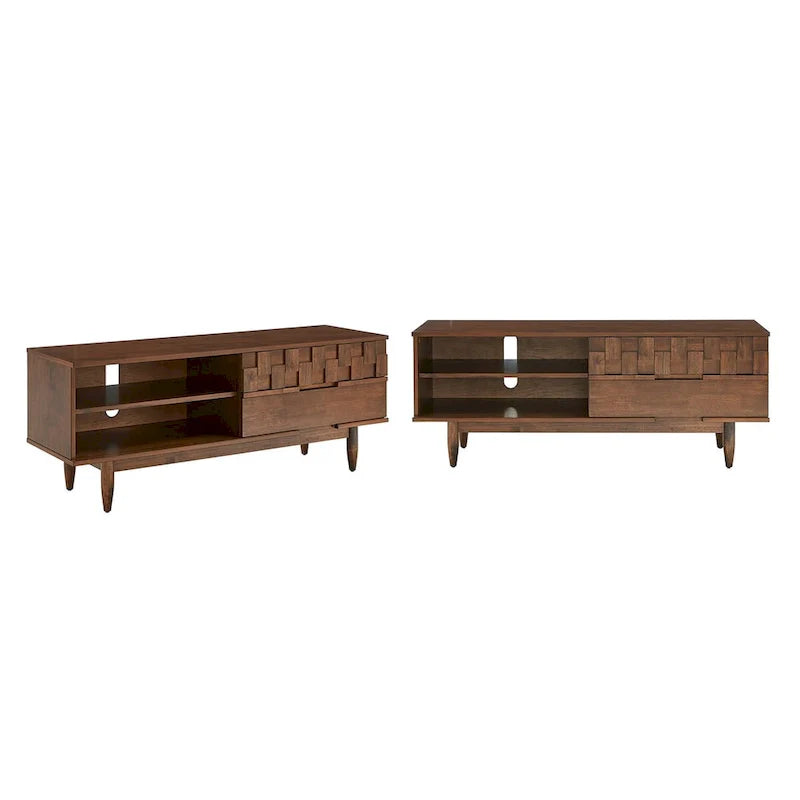 Bardolino 59-Inch Mid-Century Wood TV Stand with 2 Drawers 2