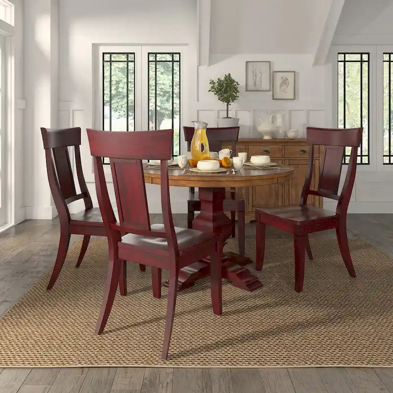 Set of 2 Ronda Wooden Dining Chairs with Panel Back 2
