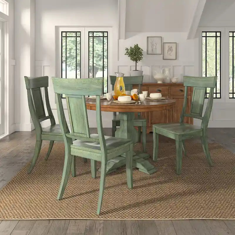 Set of 2 Ronda Wooden Dining Chairs with Panel Back 3