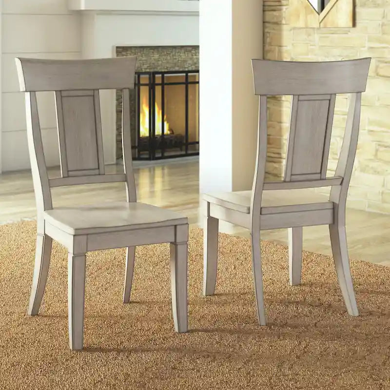 Set of 2 Ronda Wooden Dining Chairs with Panel Back 4