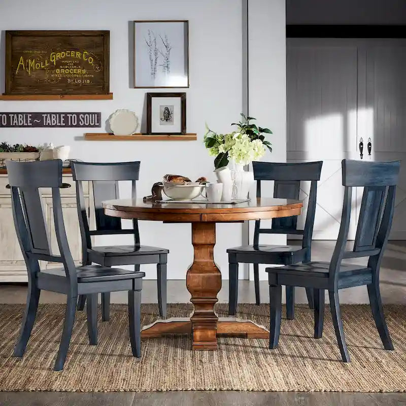 Set of 2 Ronda Wooden Dining Chairs with Panel Back 6