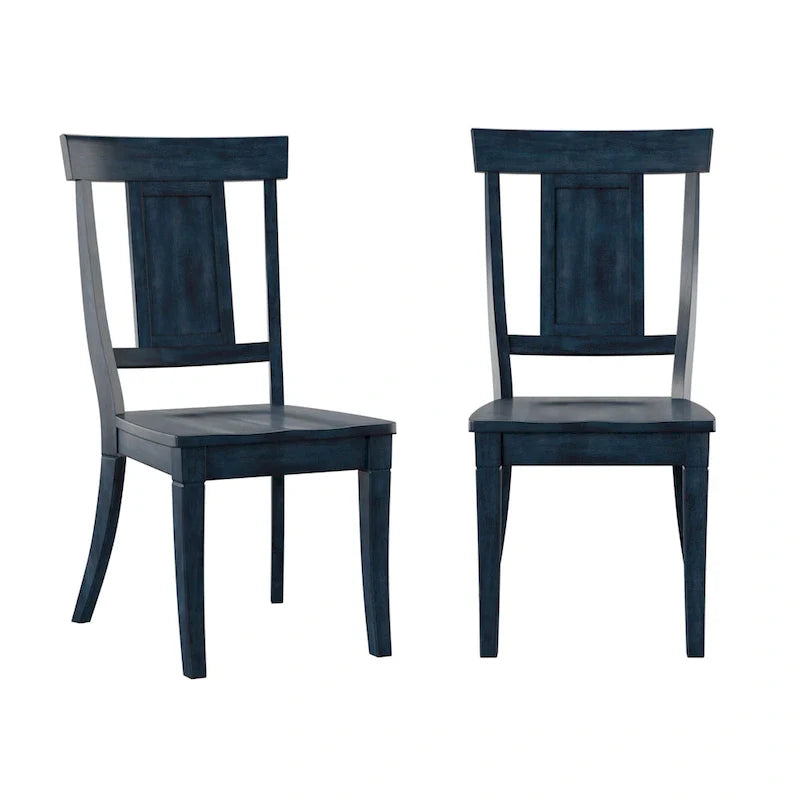 Set of 2 Ronda Wooden Dining Chairs with Panel Back 8