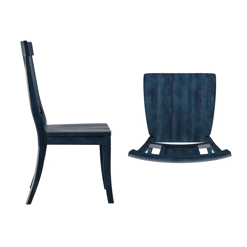 Set of 2 Ronda Wooden Dining Chairs with Panel Back 9