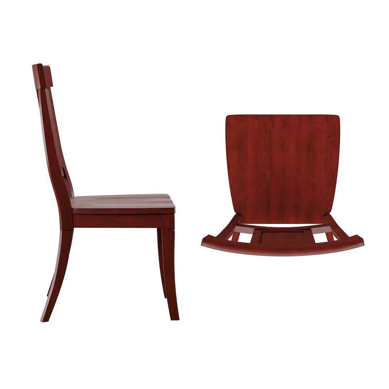 Set of 2 Ronda Wooden Dining Chairs with Panel Back 13