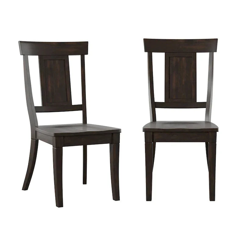 Set of 2 Ronda Wooden Dining Chairs with Panel Back 14